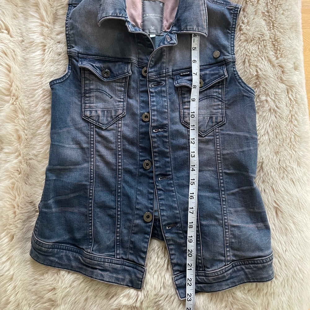 G-STAR Blue & Pink denim sleeveless vest - Picture 8 of 15